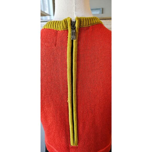 Vince Camuto Pleated Colorblock Fit & Flare Knit Sweater Dress Women Sz XS Multi - Picture 4 of 6